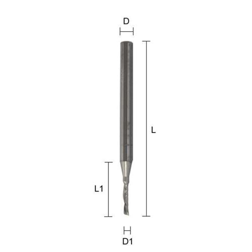 Fresa elicoidale monotagliente modello Z1S-3X1,5X40/6