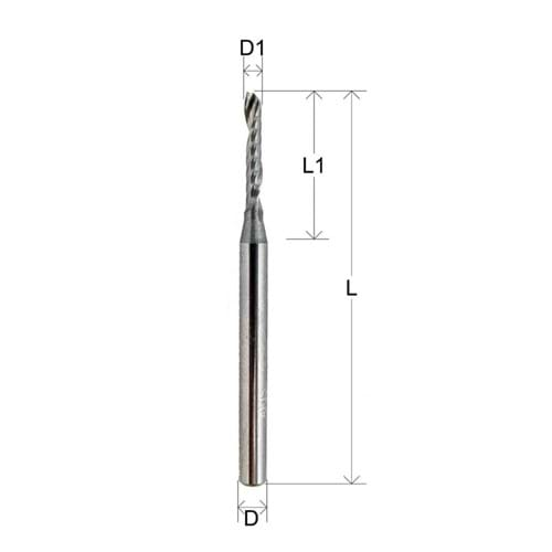 Fresa elicoidale monotagliente modello Z1-3X2X40/6