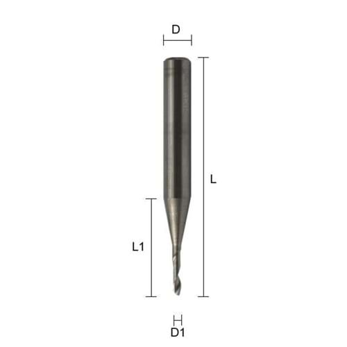 Fresa elicoidale monotagliente elica traente Z1-6X2X50/6