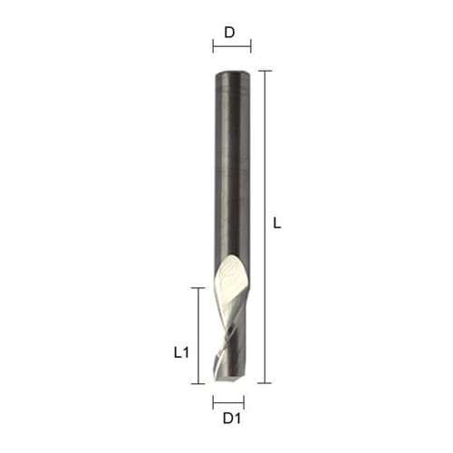 Fresa elicoidale monotagliente elica traente Z1-6X6X50/14