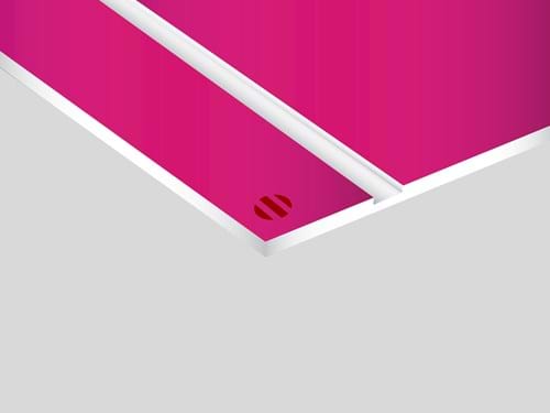 Mattes  Rowmark: lastra laminato ABS (rosa/bianco)