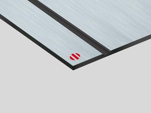 Standard Metals Rowmark: lastra laminato ABS (argento spazzolato/nero)